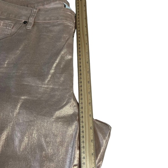 LANE BRYANT ROSE GOLD PINK HIGH RISE SKINNY PLUS SIZE CAPRIS PANTS WOMENS SZ 20 - Picture 9 of 12